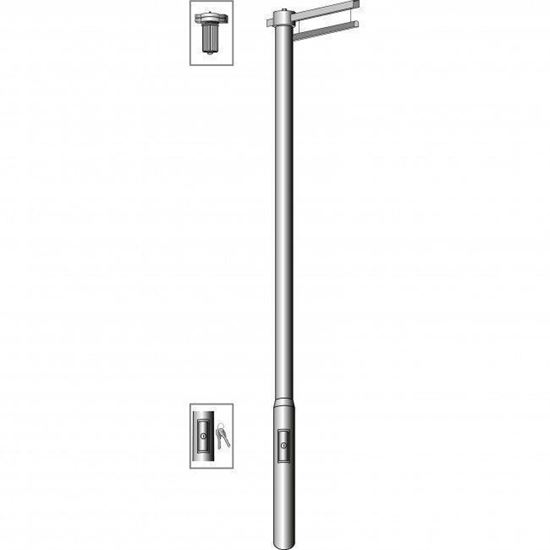 Bild von Mast Deluxe 8 m, 2-teilig, Aluminium Ø100/80 , mit Türchen und Ausleger